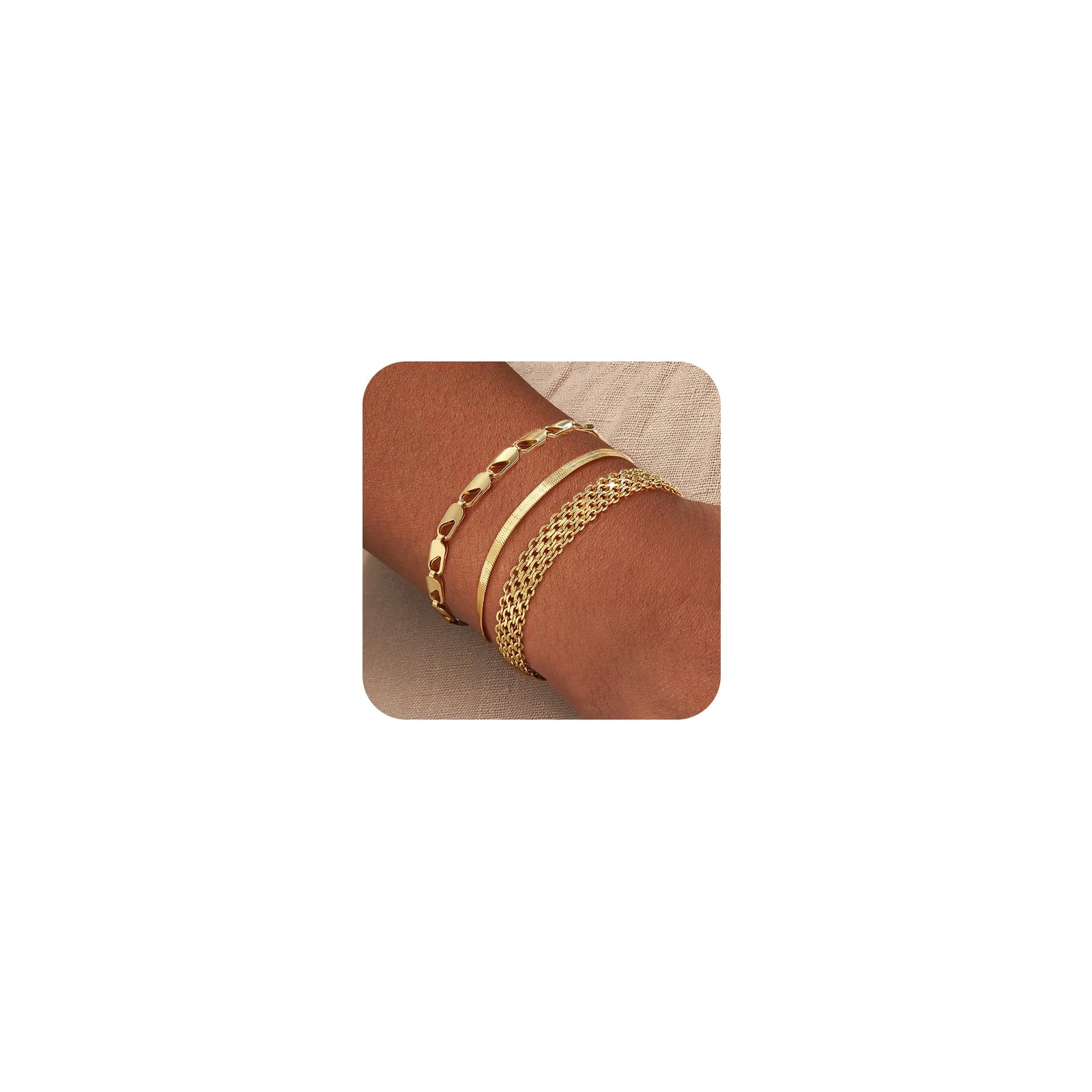 Bracelets for Women, Waterproof 14K Gold/Silver Plated Stackable Bracelets fo…