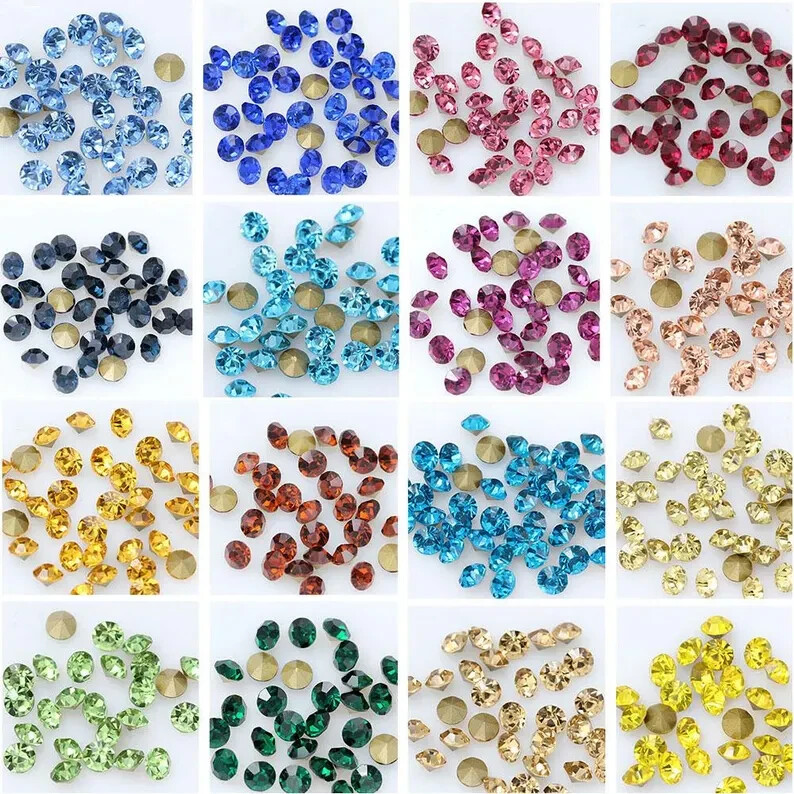 144pcs Pointed Back Rhinestones Tiny Loose Rhinestone Sparkling Crystal Beads
