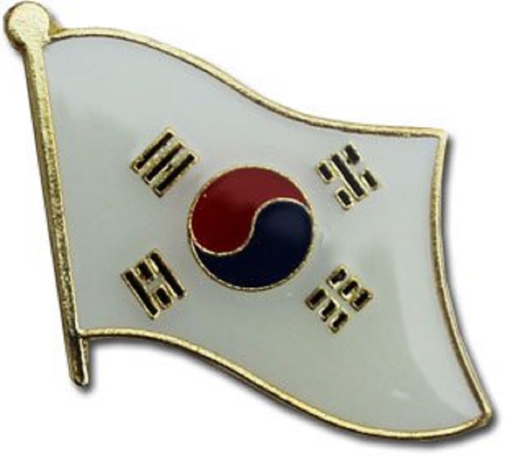 Wholesale Pack of 3 South Korea Country Flag Bike Hat Cap lapel Pin