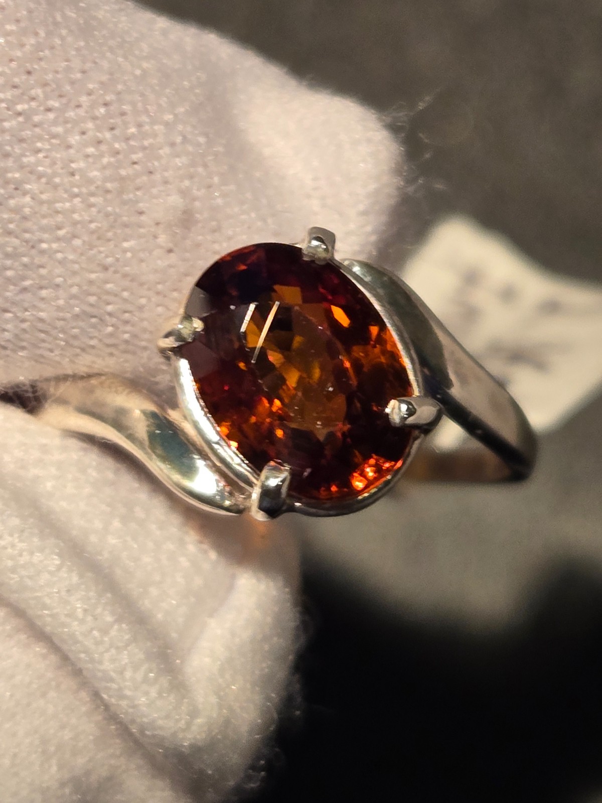 FINE IMPERIAL ZIRCON STERLING SILVER RING! 2.86CT, RICH COLOR, DEPTH, LUSTER!!