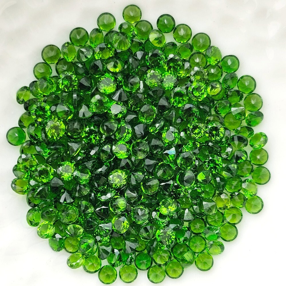 Round 1.8mm.Best Color Natural Russian Top Green Chrome Diopside 45Pcs