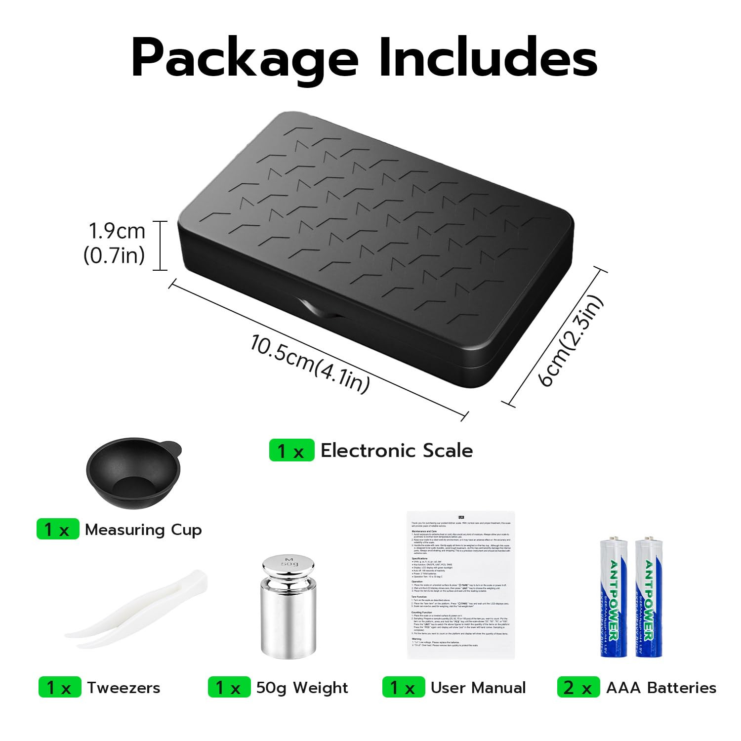 Wigearss Digital Milligram Scale 50G X 0.001G, Mini Precision Scale with Tare