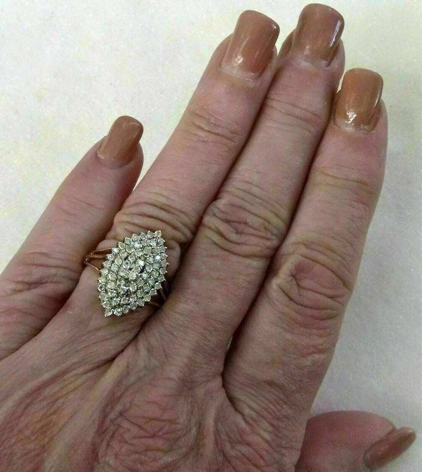 2.00Ct Lab Created Round Diamond Cluster Engagement Ring 18K Yellow Gold Finish