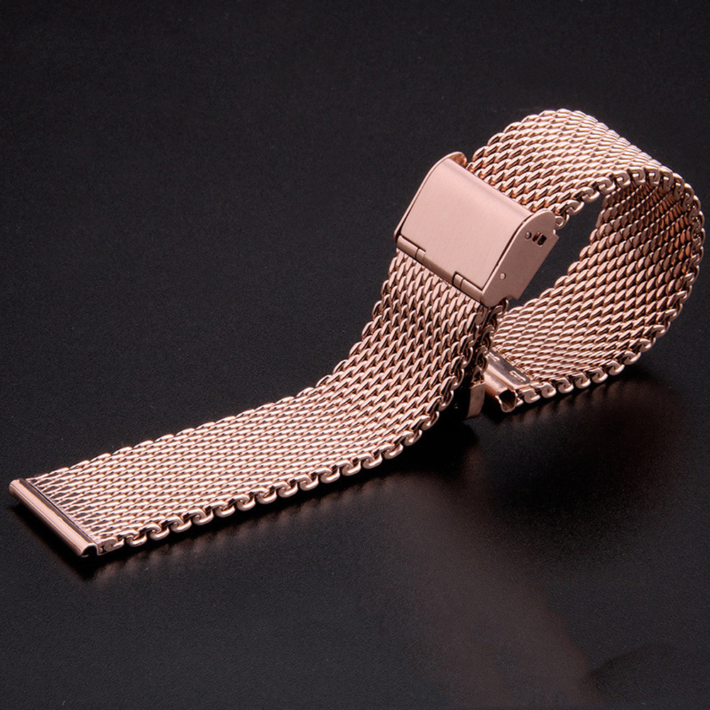 Premium Thicked Milanese Mesh Stainless Steel Watch Band Strap Metal 18 20 22 24