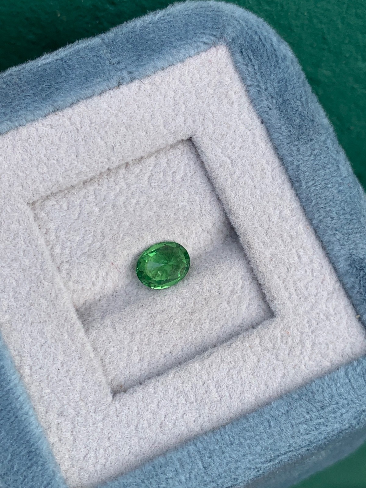 Natural Green Tsavorite Garnet(Tsv)1.10crt Oval VVS Loose Gemstone Tanzania