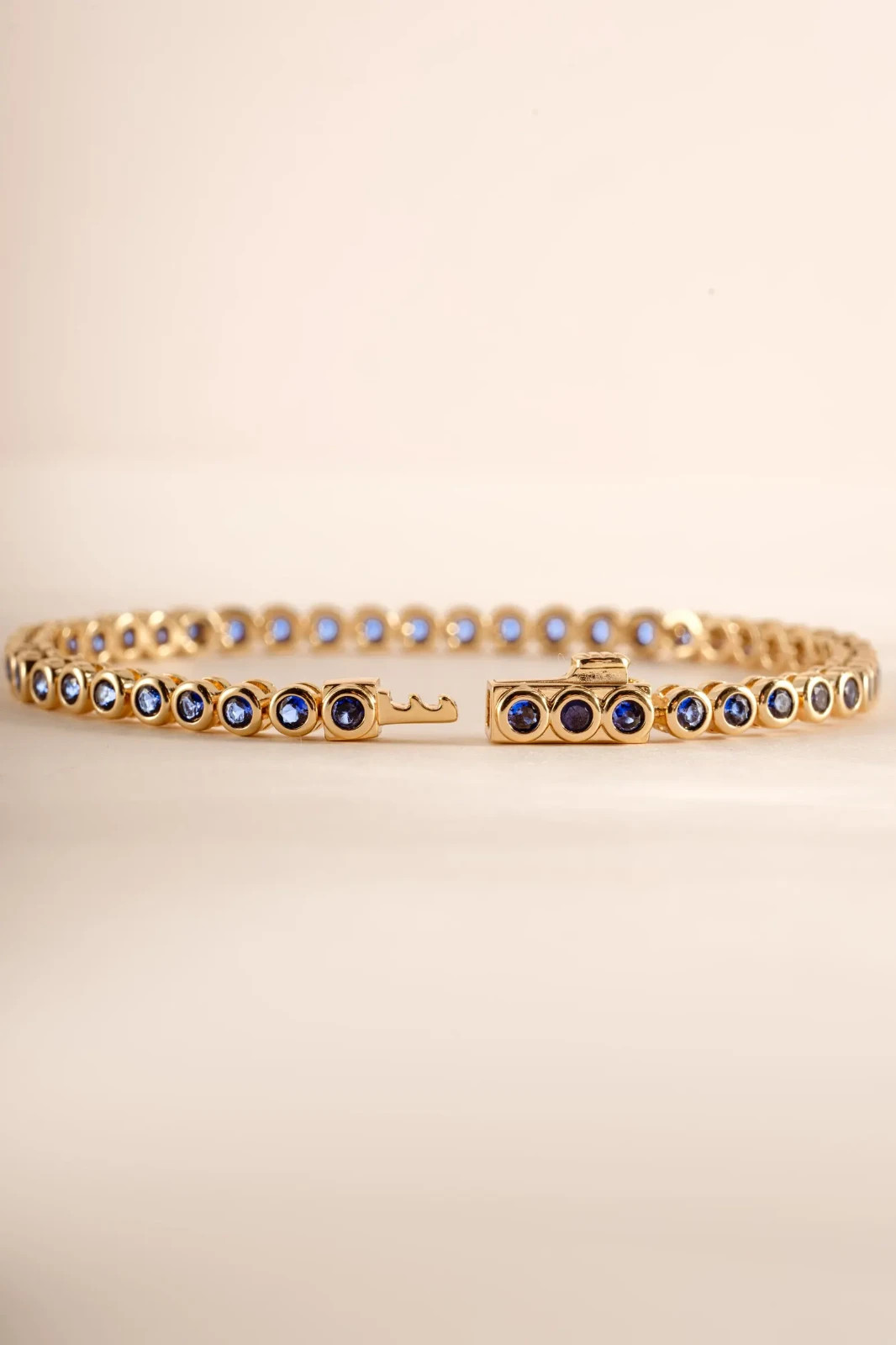 5 Ct Round Simulated Sapphire 925 Yellow Sterling Silver Women’s Tennis Bracelet