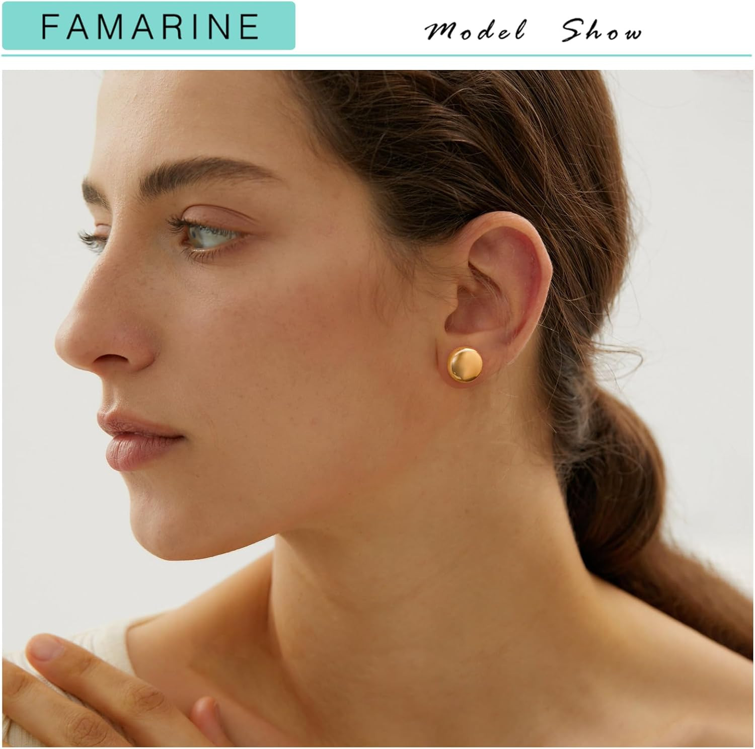 Dot Earrings Gold Silver Stud Earrings for Women Flat round Earring Minimalist E