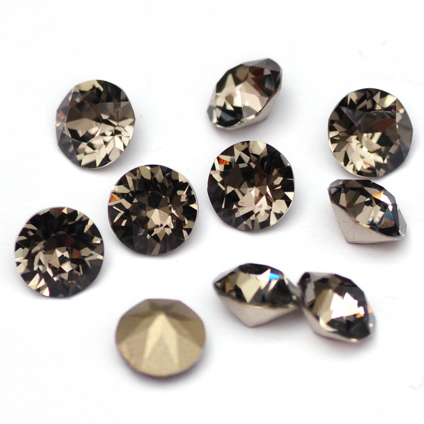 Diamond Round Cone Transparent Pointed Crystal Pointback Nail Art Rhinestone DIY