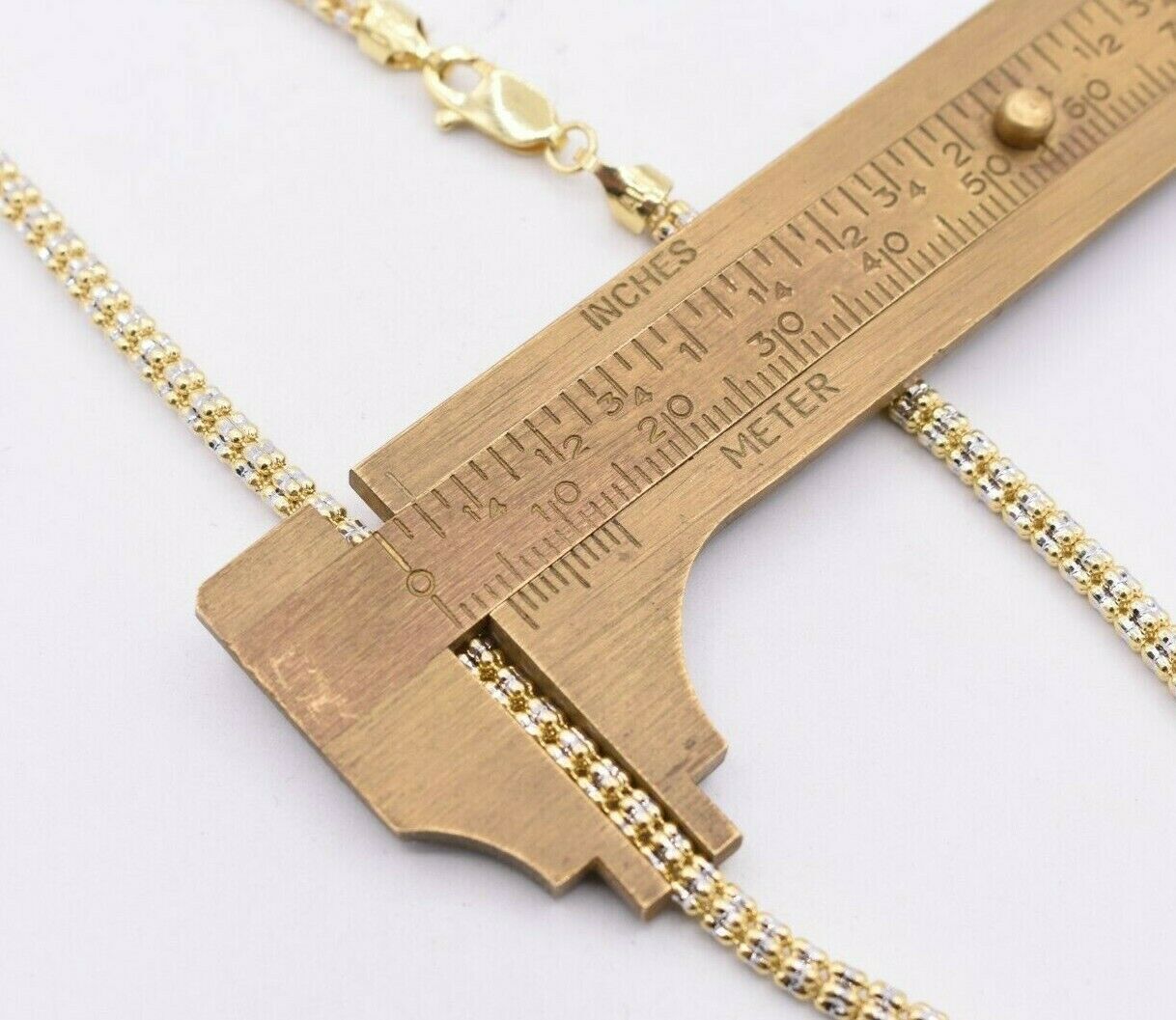 3.2mm Diamond Cut Iced Link Chain Real 10K Yellow White Gold All Sizes