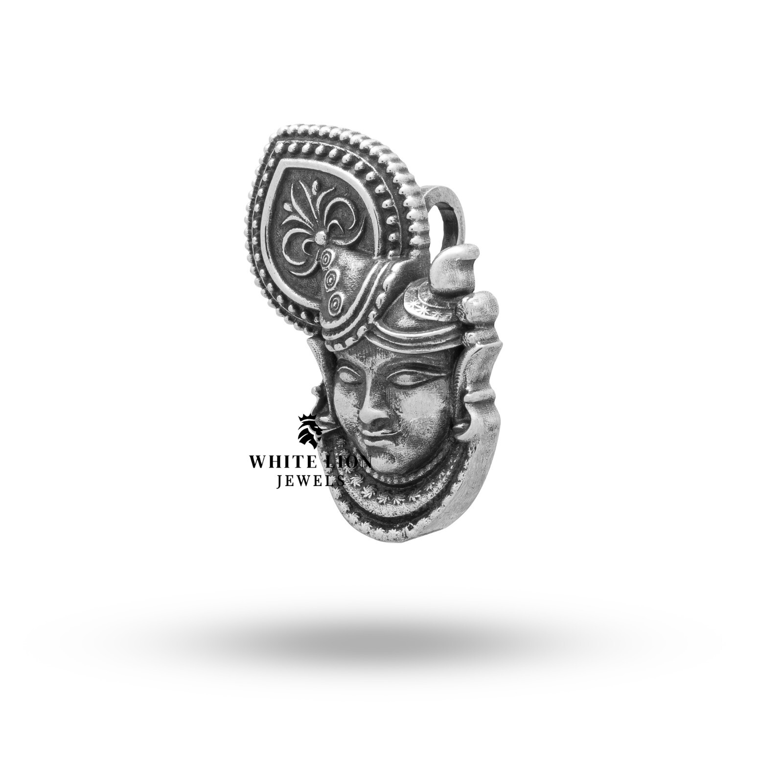 Shrinathji Bava Mukharvind Nathdwara Lord Krishna Hindu God Pendant 925 Silver