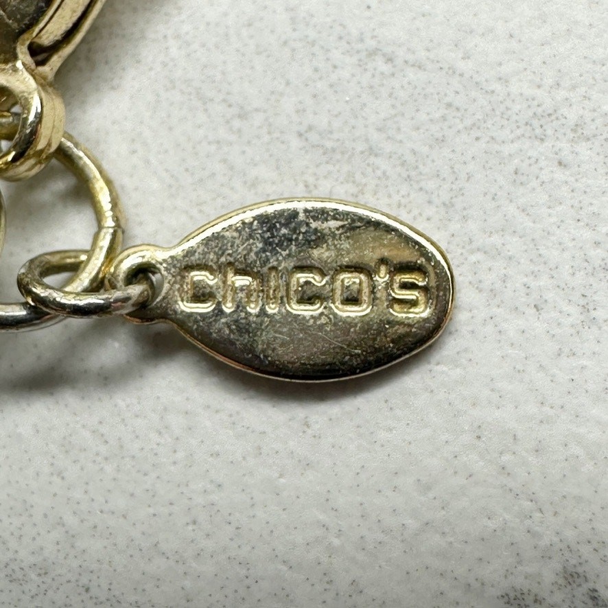 Chico’s Rhinestone Slide Bead Snake Chain Necklace 19-22.5in