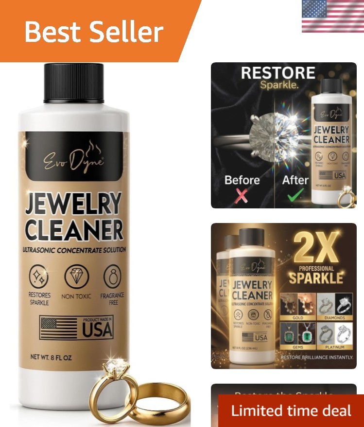 Ultrasonic Jewelry Cleaner Solution 8oz Concentrated Jewelry Cleaner for Diam…