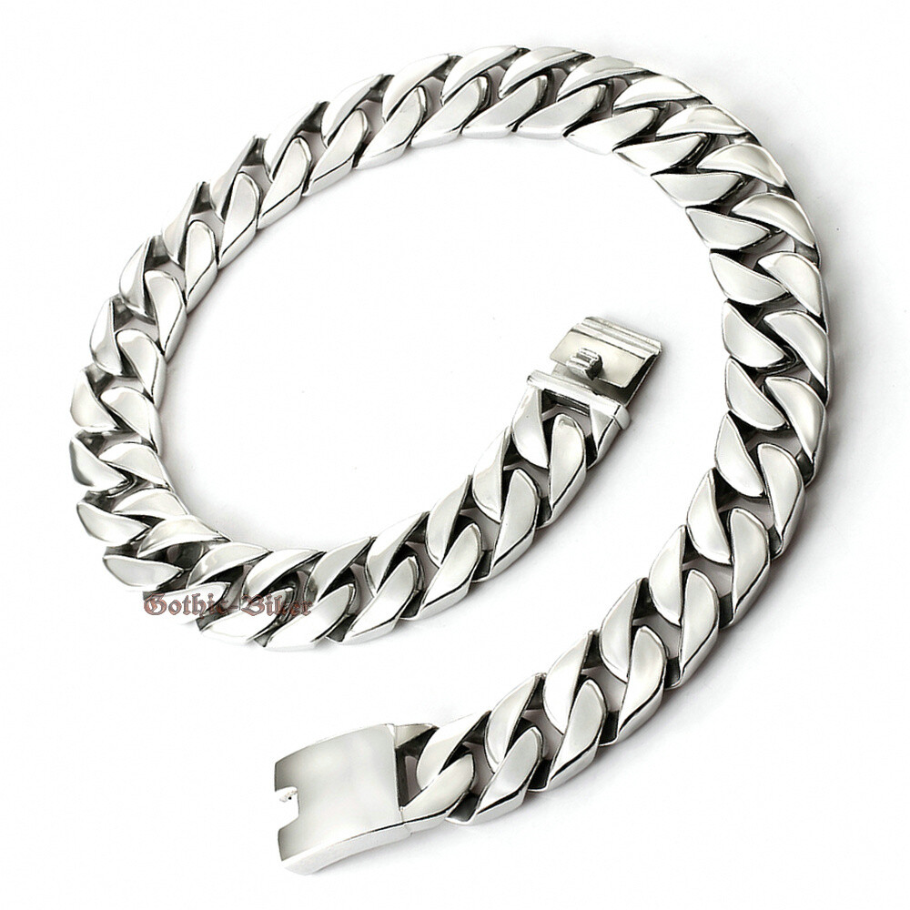 Heavy 20mm Mens Cuban Curb Chain Stainless Steel Bracelet Necklace Highly Polish