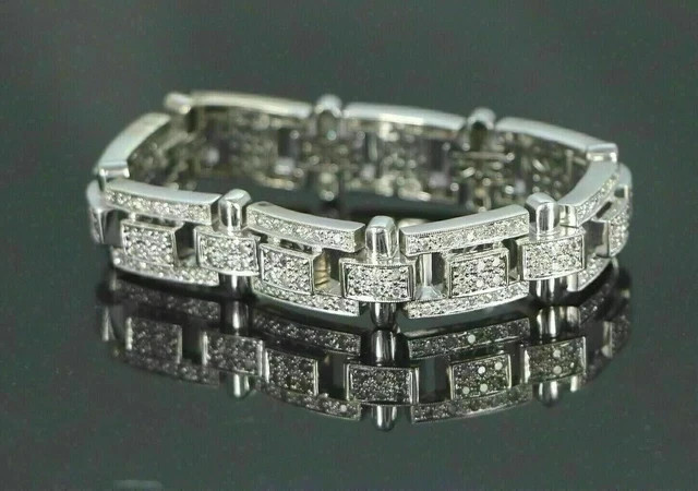 10TCW Round Cut Lab Created Diamond Men’s Tennis Bracelet 925 Sterling Silver
