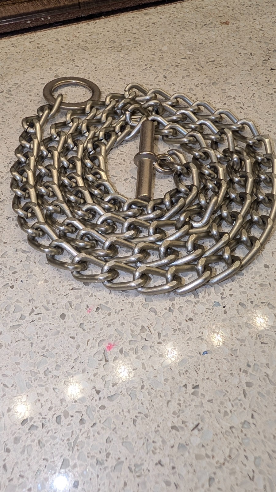 Unbranded 39″ Long Aluminum T-Bar Clasp Heavy Chain, No Stone or Pendant