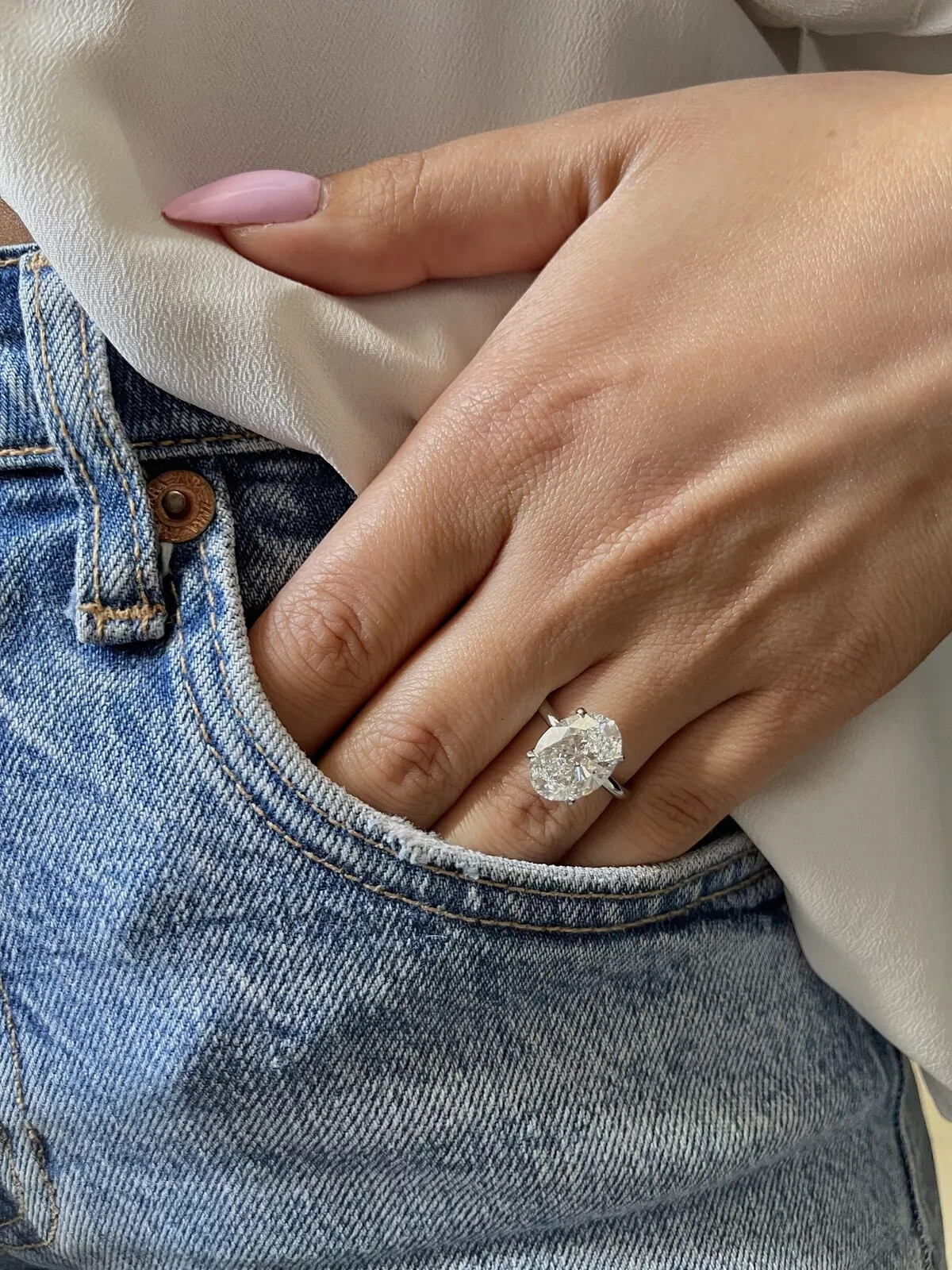 RARE D Color VVS2 Clarity 4 Ct IGI Certified Oval Cut Lab Grown Diamond Ring