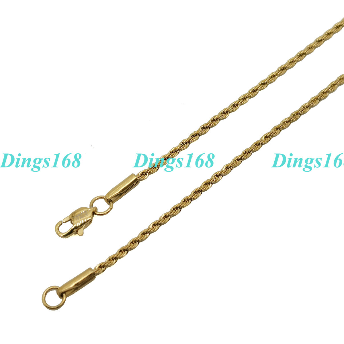 18K Gold Filled 1.7mm Thin Rope Chain Necklace 16/18/20/22/24/26″ 28″ 30″ 32inch