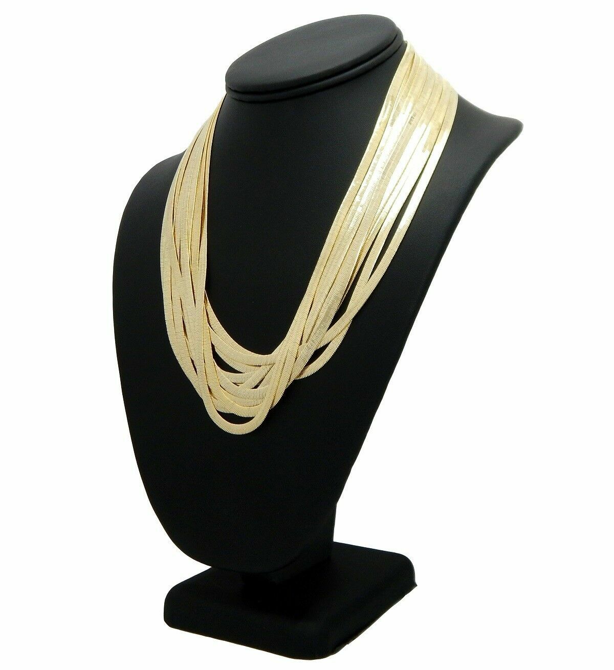 12 Pcs 4mm Herringbone Chain Necklace 16″ 18″ 20″ 24″ Gold Plated Wholesale Lots