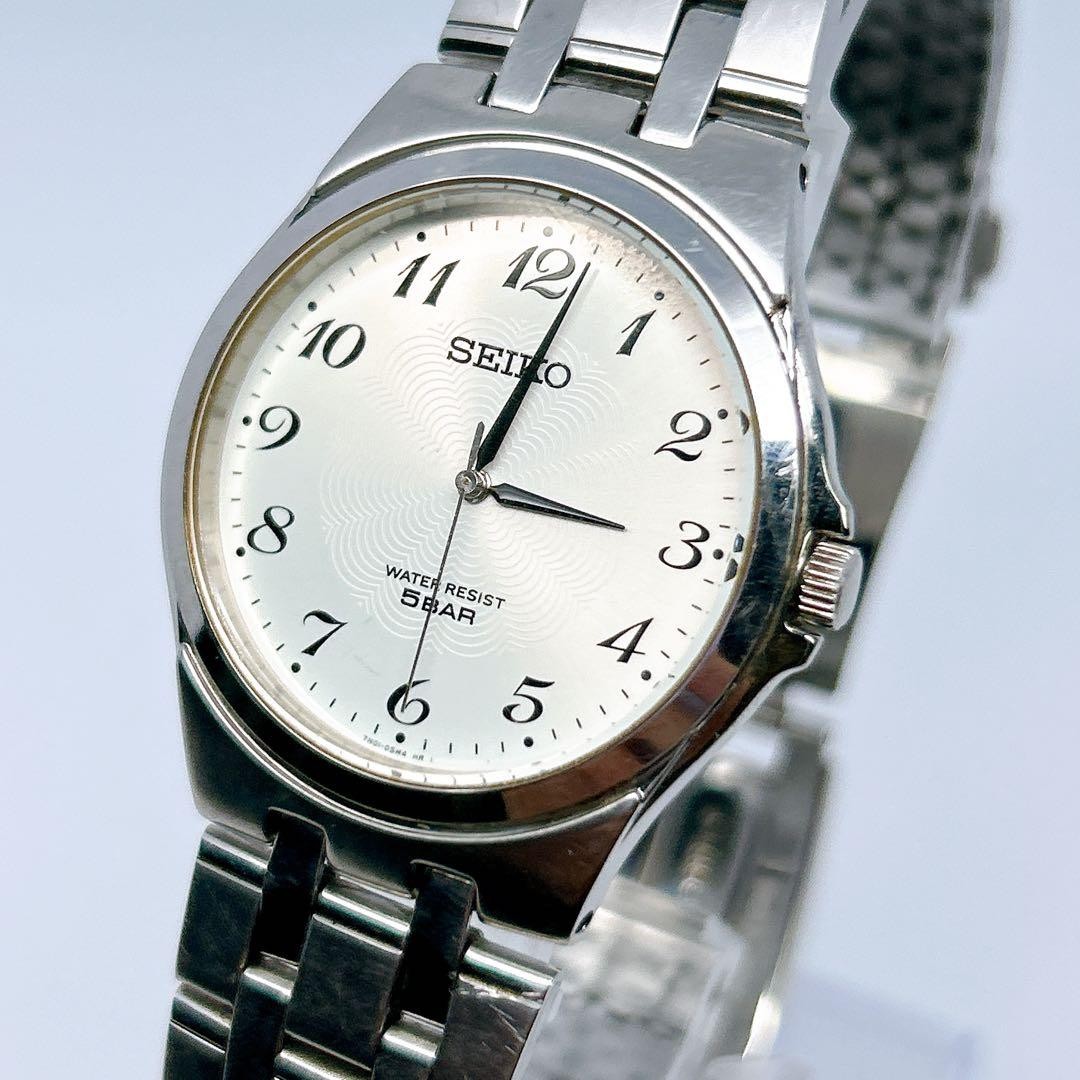 SEIKO men’s watch with guilloché dial and Arabic numerals. Brand new batter