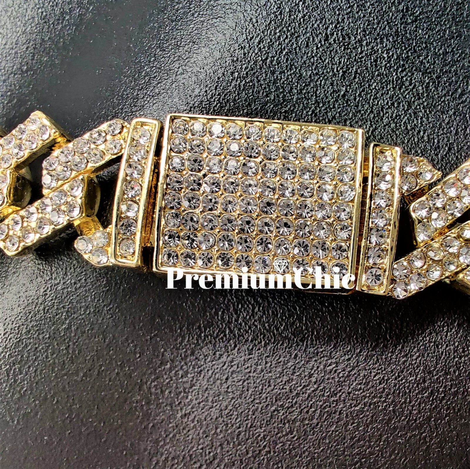 Miami Cuban Prong Designer Link Chain Necklace & Bracelet Plated CZ Jewelry SET