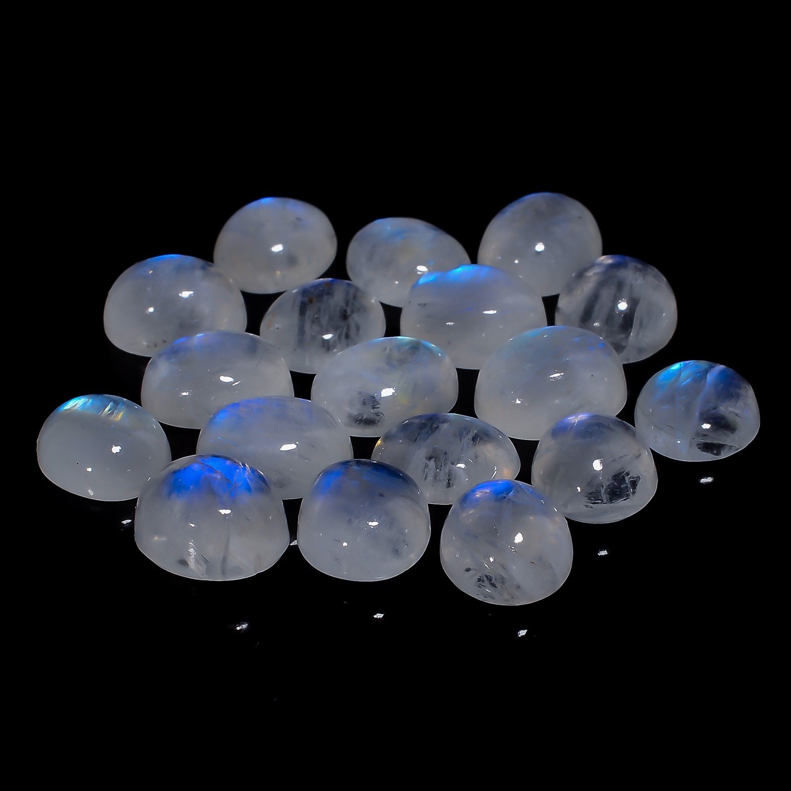 Natural Rainbow Moonstone Oval Cabochon Gemstone Lot 20 Ct 12X10X5 mm GCL-7