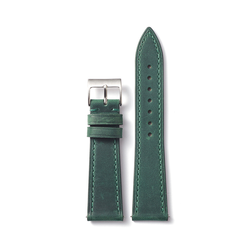 Premium Brushed Cowhide Genuine Leather Watch Band Strap 18-22mm Quick Release
