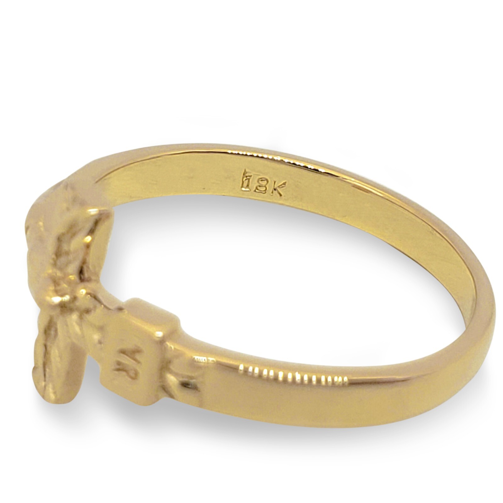 Solid 18K Yellow Gold Cross Ring, Sizes 3 – 12, Crucifix, INRI