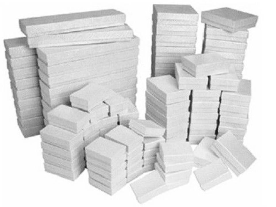 White Swirl Cotton Filled Jewelry Boxes Lots of 25-50-100