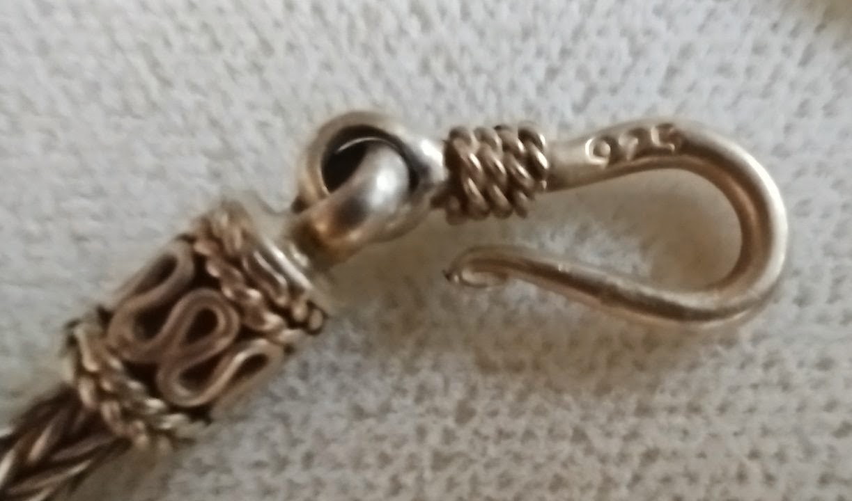 VINTAGE STERLING SILVER 925 HOOK 18″ SPIGA WHEAT CHAIN BALI NECKLACE 3mm 17g