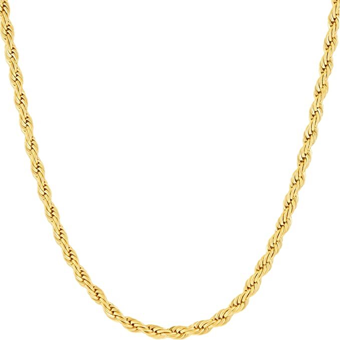 Stainless Steel Twist Rope Chains 3-8mm 16-30 Inch Necklaces for Men/Women