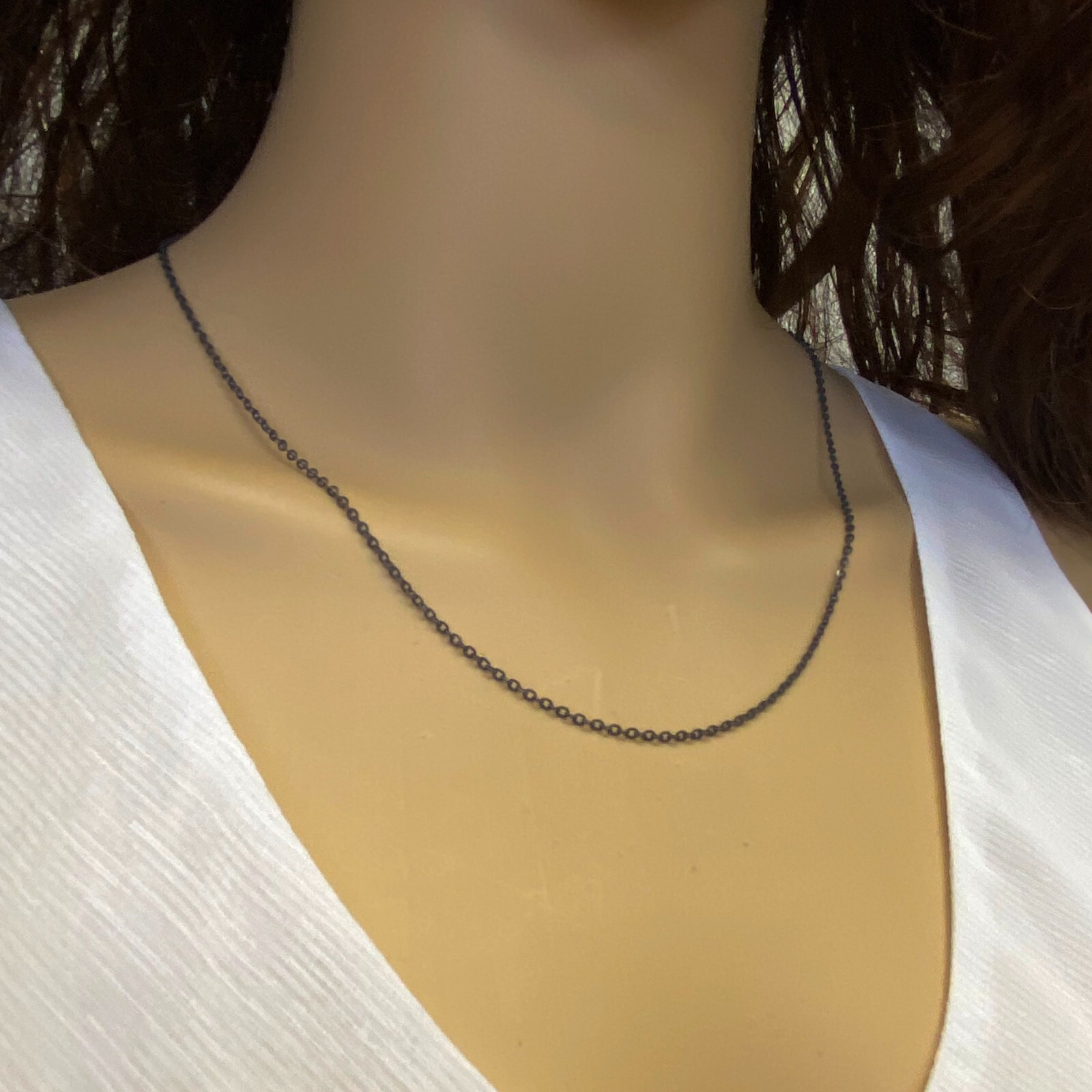 Oxidized Sterling Silver Necklace-2.3 mm Strong Flat Cable (16″-36″)