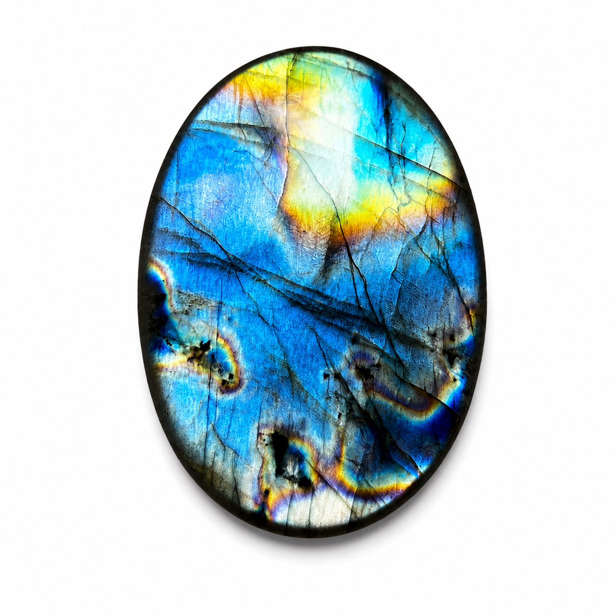 Blue Flash Labradorite Oval Cabochon Gemstone 49x33x6mm 86Ct Polished stone