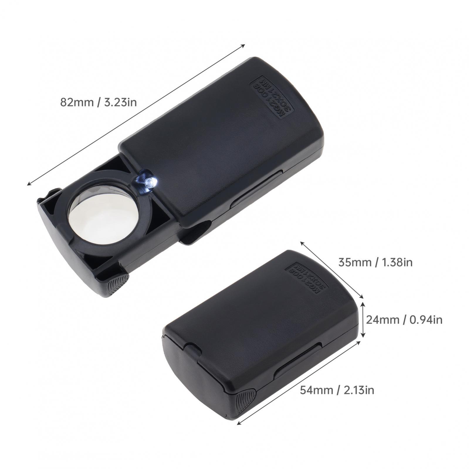 30X Pull-type Magnifier Mini Pocket Hand Magnifying Glass with LED Light Source