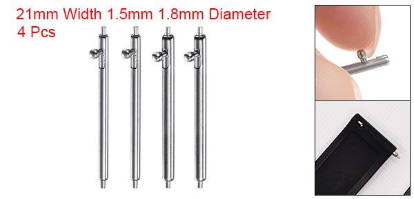 Quick Release Spring Bar 21mm Width 1.5mm 1.8mm Dia Stainless Steel Watch Pins