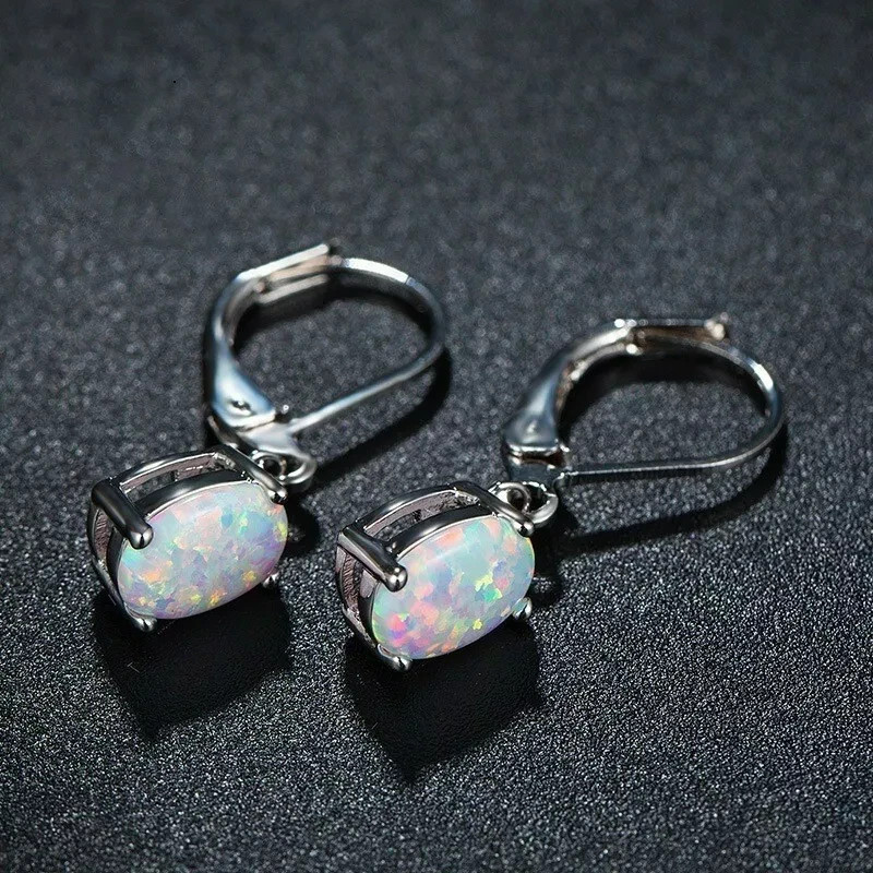 Natural Fire Opal Teardrop Dangle Earrings Chakra Healing Delicate Women Jewelry