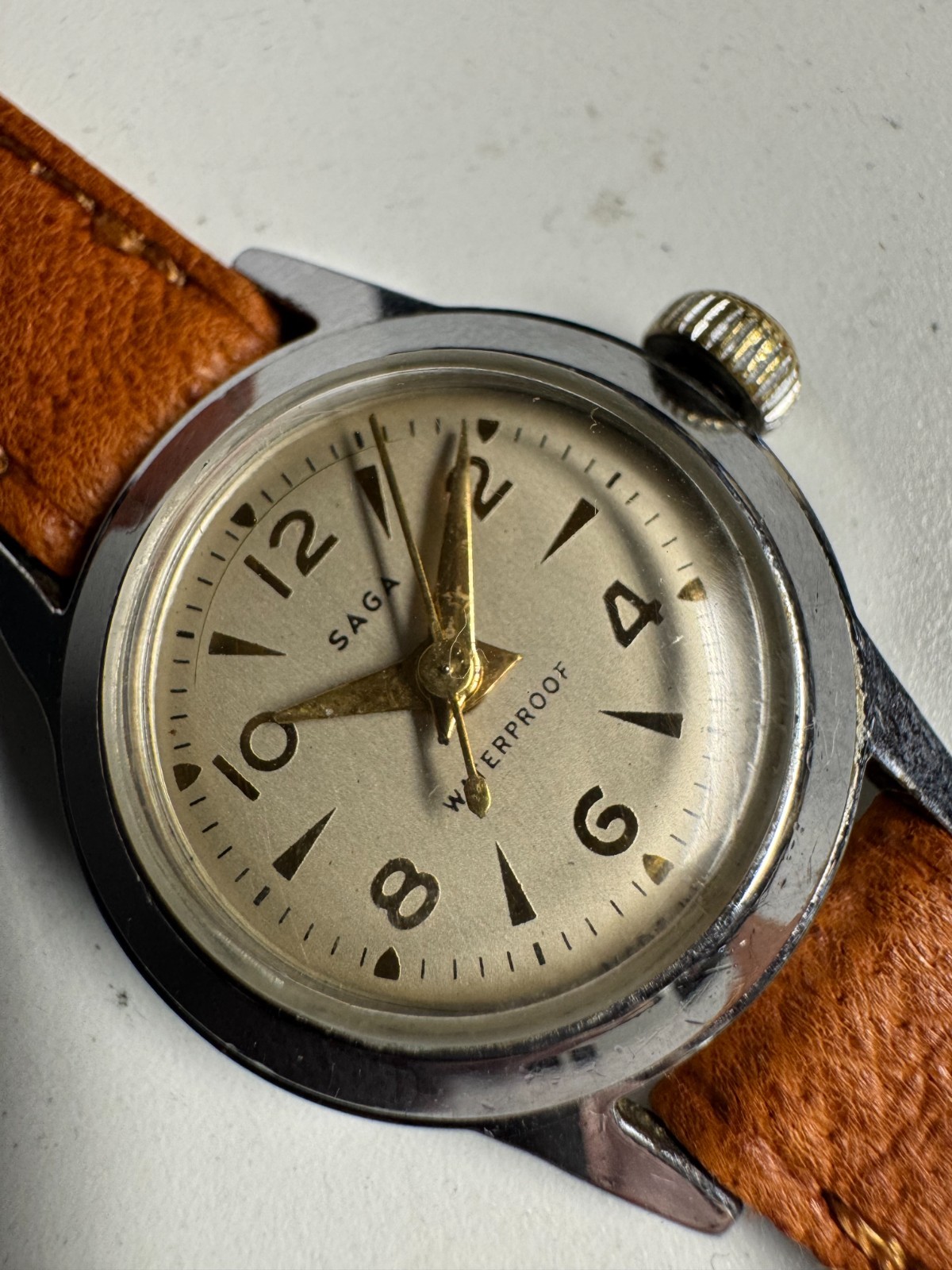 Saga By Timex Rare Vintage 1955 S-55 Women’s Wind Up 26MM Watch Runs Good