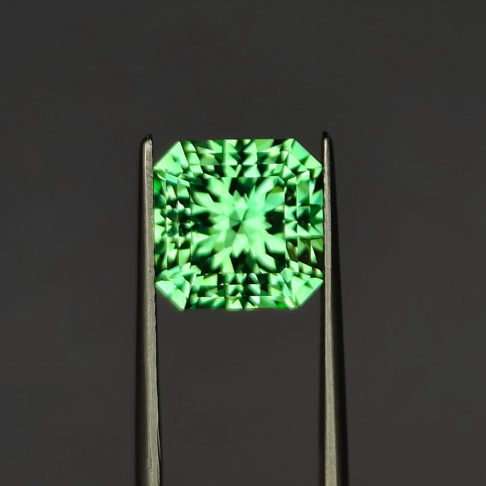 Natural GIE Certified 8.85 Ct Ceylon Green Sapphire Asscher Cut Loose Gemstone