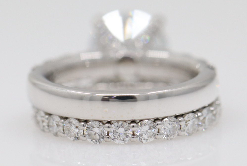 3.02ct VVS1 Lab Grown Diamond Wedding Set 18k White Gold Rings Size 6