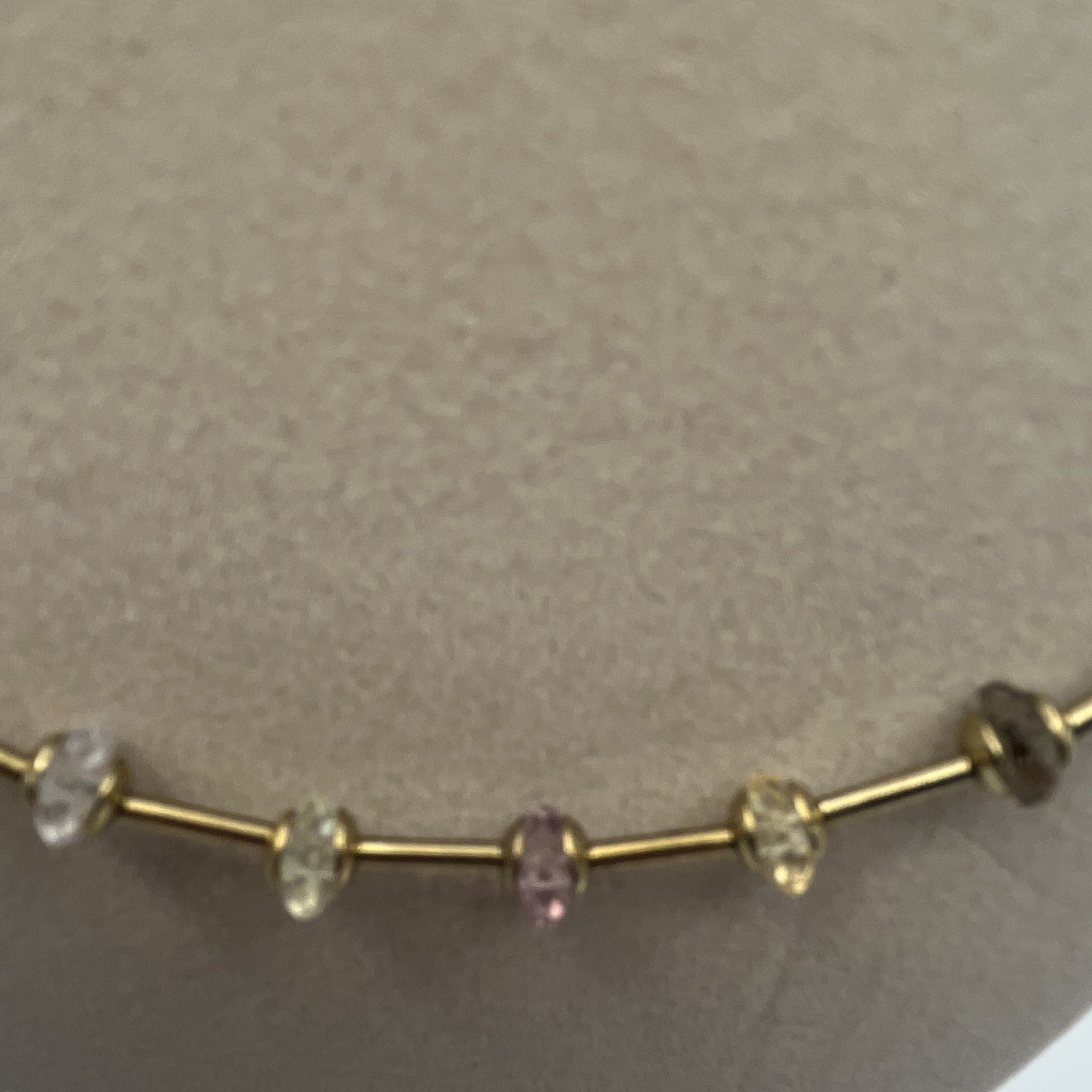 Caroline Herrera Crystal Beaded Station Bar Link Necklace, Lobster Clasp 15-18”