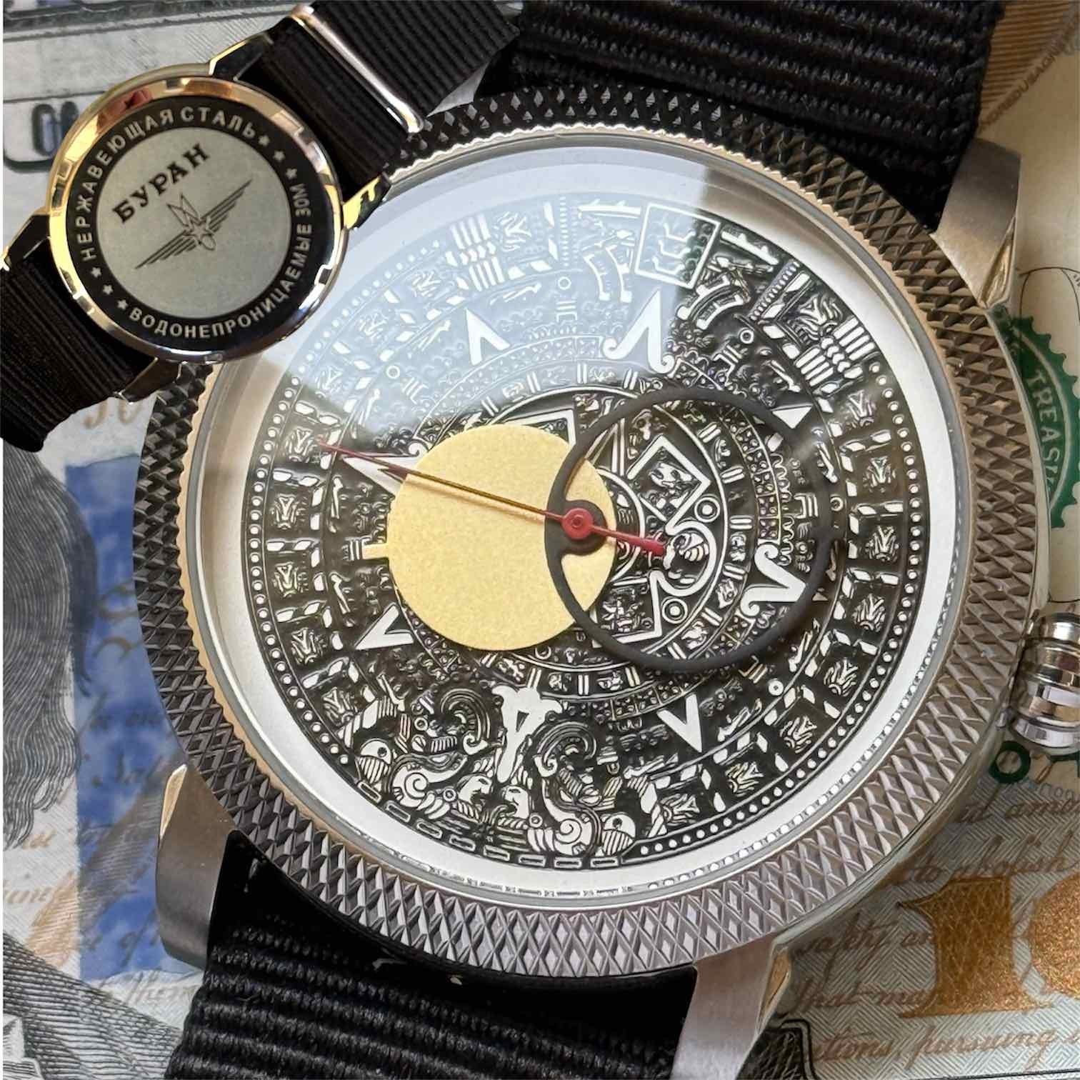 Watch Automatic Buran Black Horoscope Raketa USSR Wrist Pilot Vintage Soviet Men