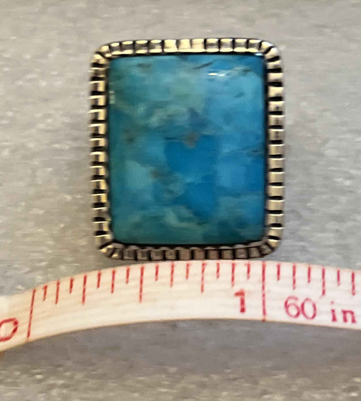 Kingman Turquoise Statement Ring 6 Sterling Silver 9.40 Grams 12.00 ctw