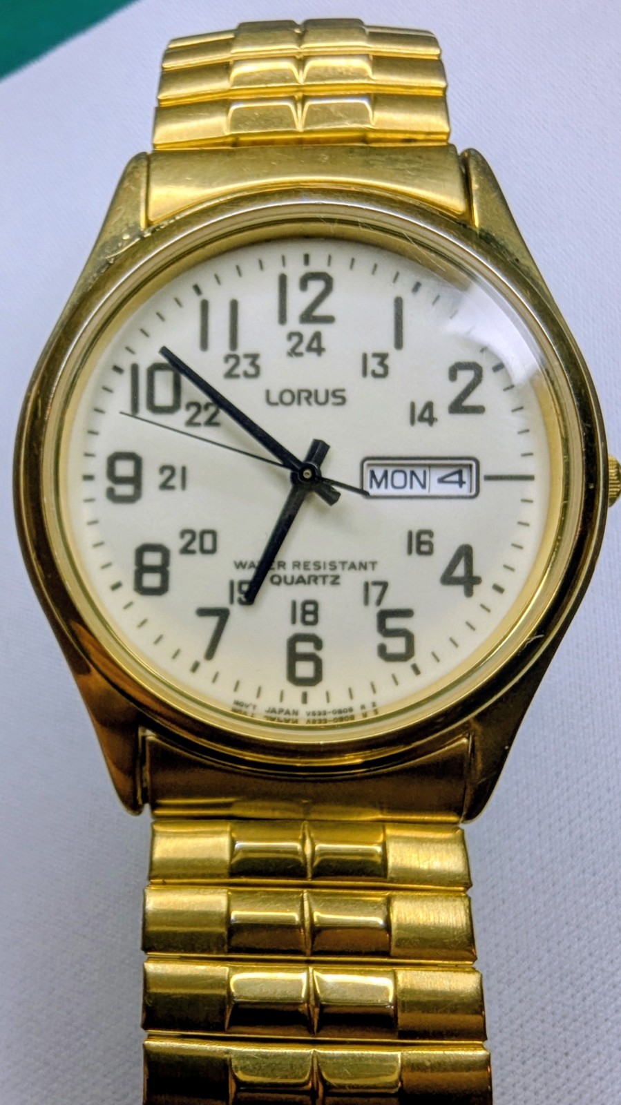 Nostalgic ’80s Lorus Gold Plate Dress. Original Stretch B’let, Runs/Looks Great.