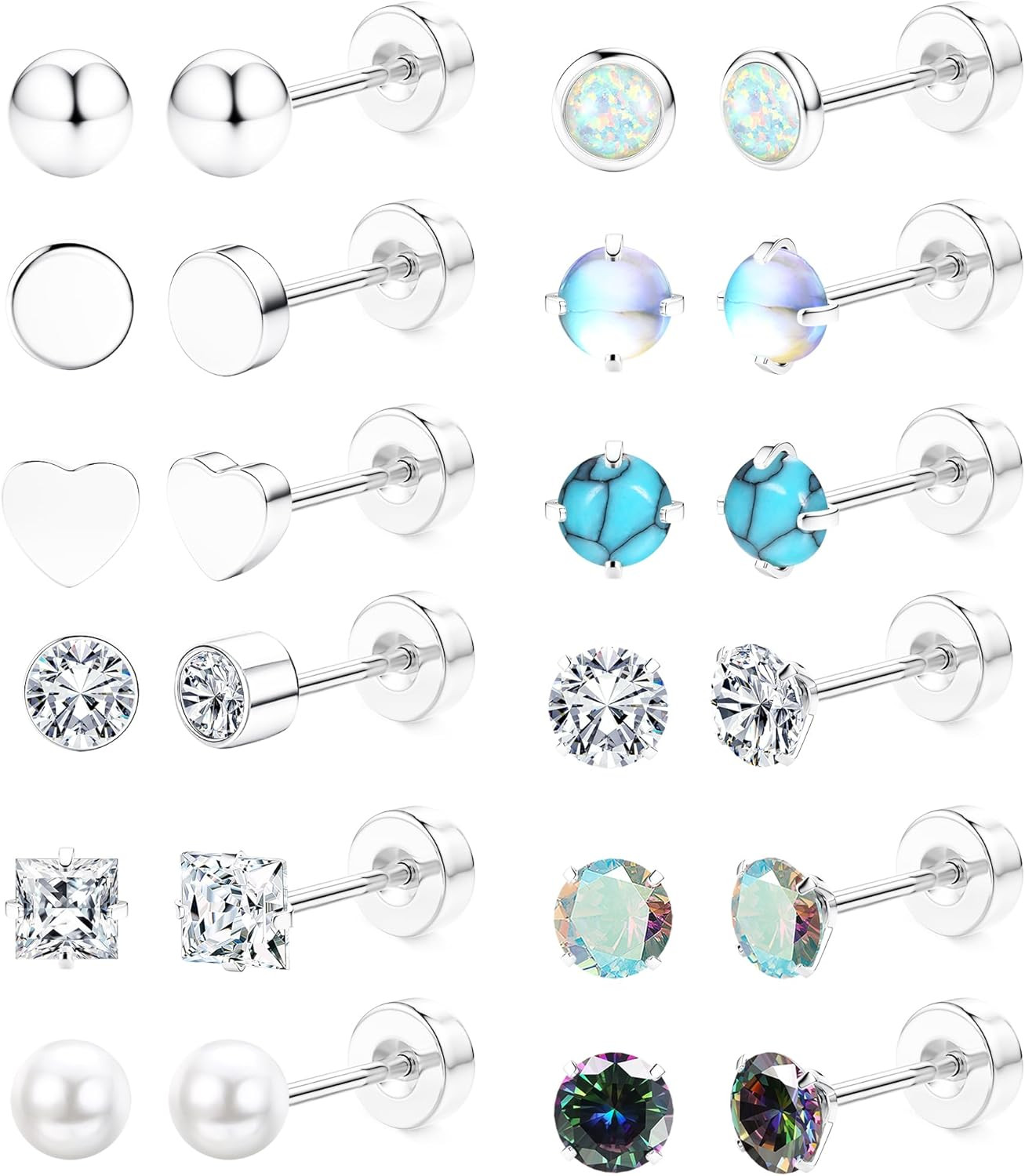 Hypoallergenic Surgical Steel Earrings for Sensitive Ears – Flat Back Stud Earri
