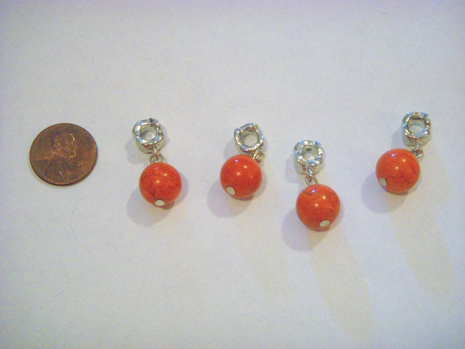 RED TURQUOISE SINGLE CHARM DANGLE FOR BRACELETS OR PENDANTS MULTISHAPE/DESIGN