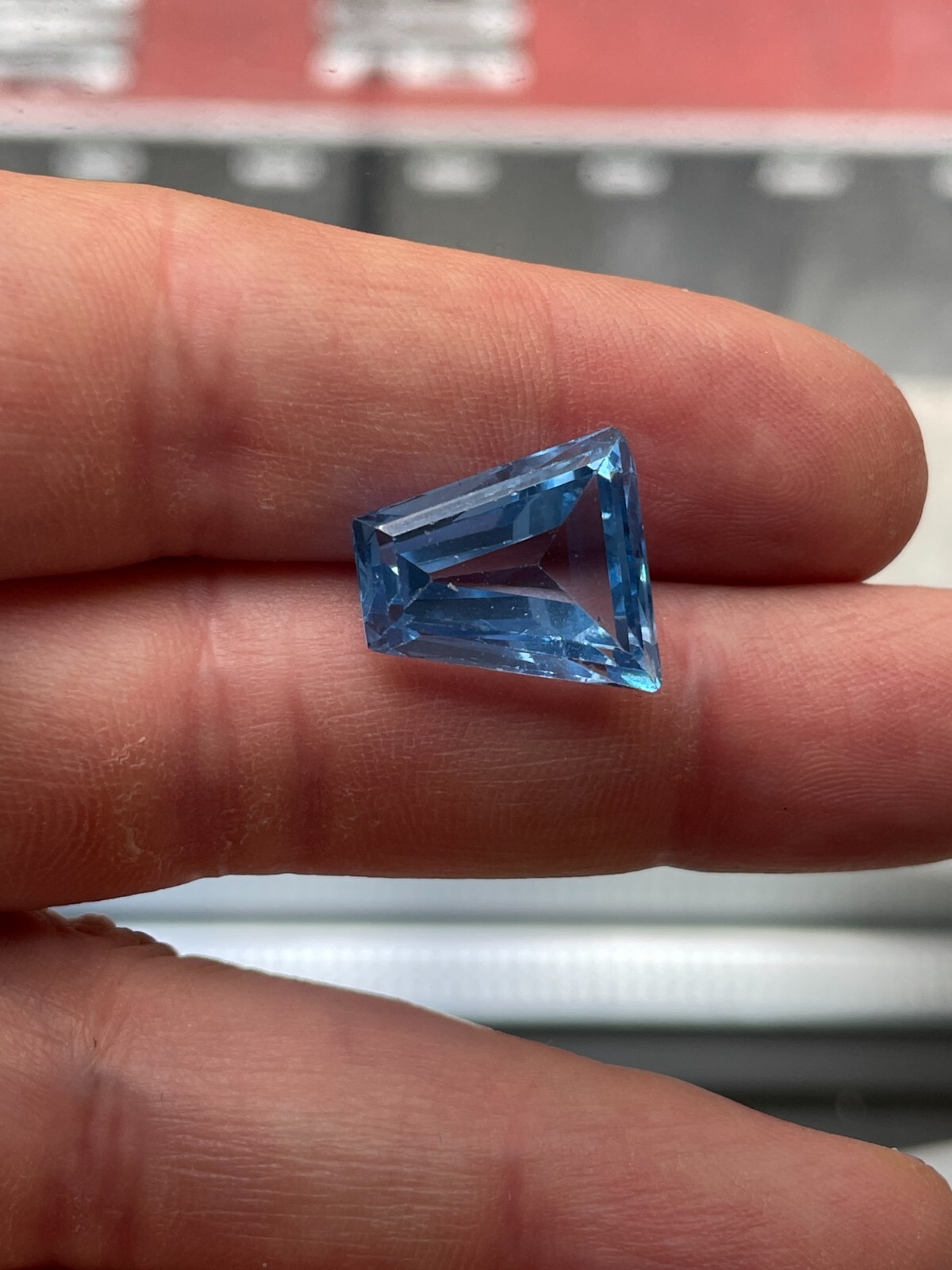 15 Ct Trapezoid Lab-Created Blue Aquamarine Loose Gemstone For Jewelry 16 x 14mm