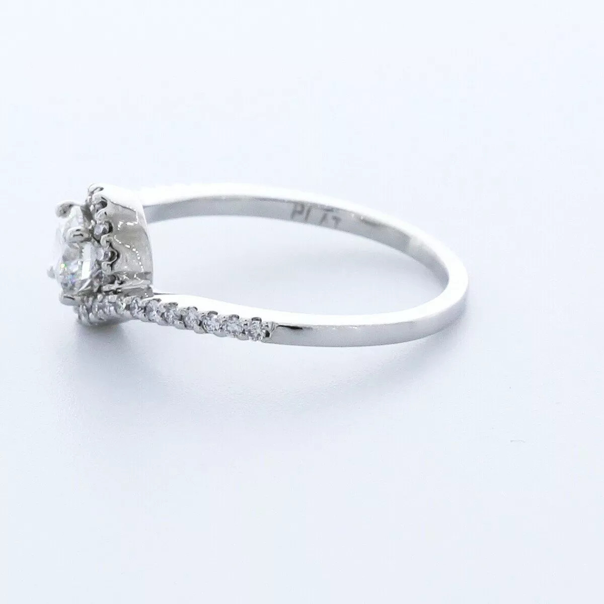 Side Stone Engagement Ring Halo Platinum 1.35 CT Round Lab-Grown Diamond E SI1