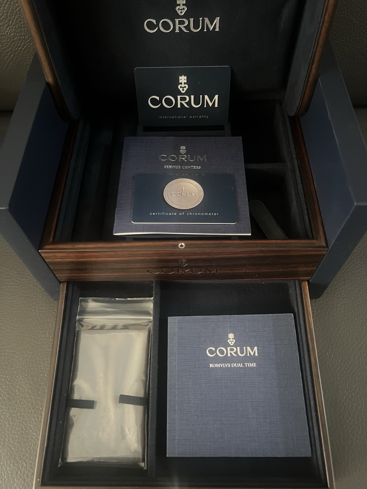Authentic Corum 18k Rosegold Romvlvs Dual Time Men’s Watch w/Box and Warranty