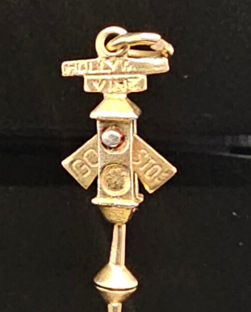 Vintage 14K Gold ~HOLLYWOOD VINE STOP GO YES NO TRAFFIC SIGNAL~ Pendant Charm