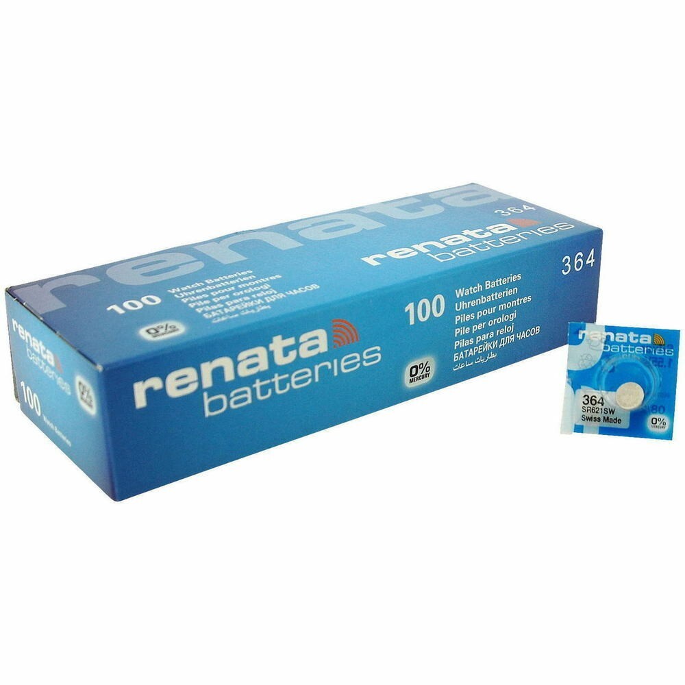 500 Renata 364 SR621SW1.55V Silver Oxide Watch Batteries -!!FREE BATTERY SIZER!!