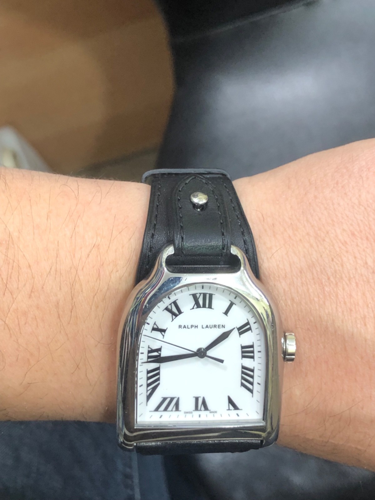 Ralph Lauren Stirrup Large Model Mens Watch Cal RL300.1 Leather K00302 Swiss